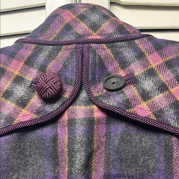 The Limited Plaid Cape Jacket - Purple and Pink - Picture 6 of 7